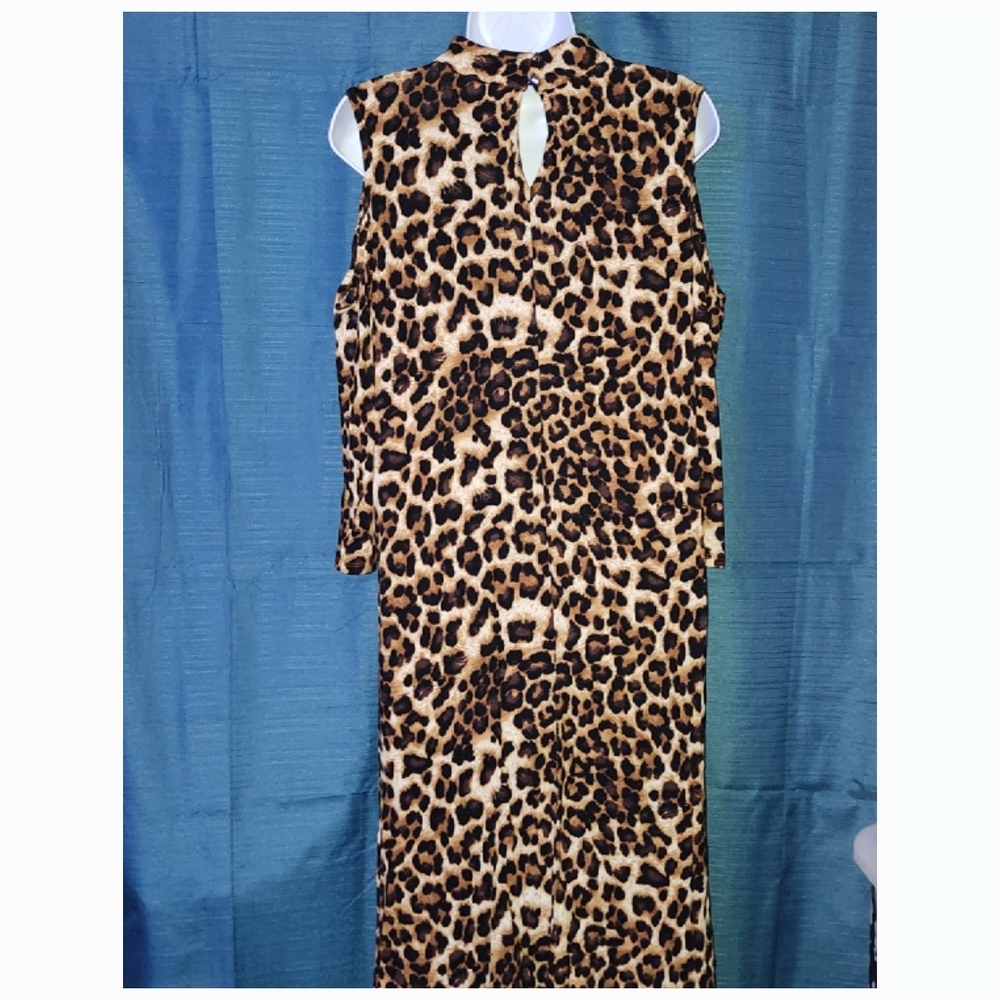 NY&C Leopard Cold Shoulder Dress - Picture 3 of 5